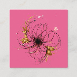 Elegant Watercolor Floral Art Quadratische Visitenkarte