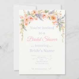 Elegant Watercolor Floral Bridal Shower Invitation Einladung