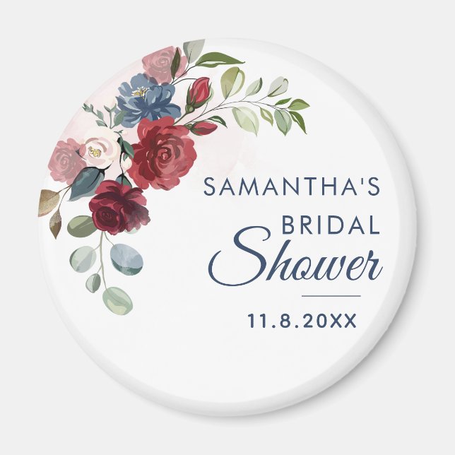 Elegant Watercolor Floral Bridal Shower Magnet (Vorne)