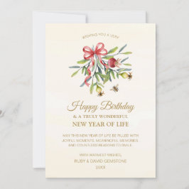 Elegant Watercolor Floral Happy Birthday Greeting Karte