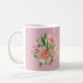 Elegant Watercolor Floral Mug – Pink Blossom Desig Kaffeetasse