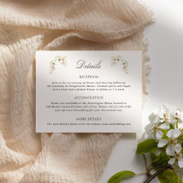 Elegant Watercolor Floral Rococo Wedding Details Begleitkarte