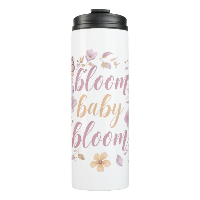 Elegant Watercolor Floral Thermosbecher (Vorderseite)