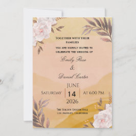 Elegant Watercolor Floral Wedding Invitation in Wa Einladung