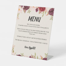 Elegant Watercolor Floral Wedding Menu