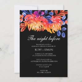 Elegant Watercolor Floral Wedding Rehearsal Dinner Einladung
