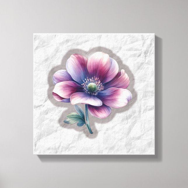 Elegant Watercolor Flower Canvas Art Leinwanddruck (Vorderseite)