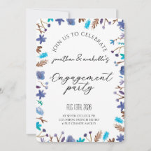 Elegant Watercolor Flower Engagement Celebration