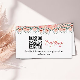 Elegant Watercolor Flowers Bridal Shower Begleitkarte