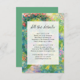 Elegant Watercolor Garden Themed Wedding Details Begleitkarte