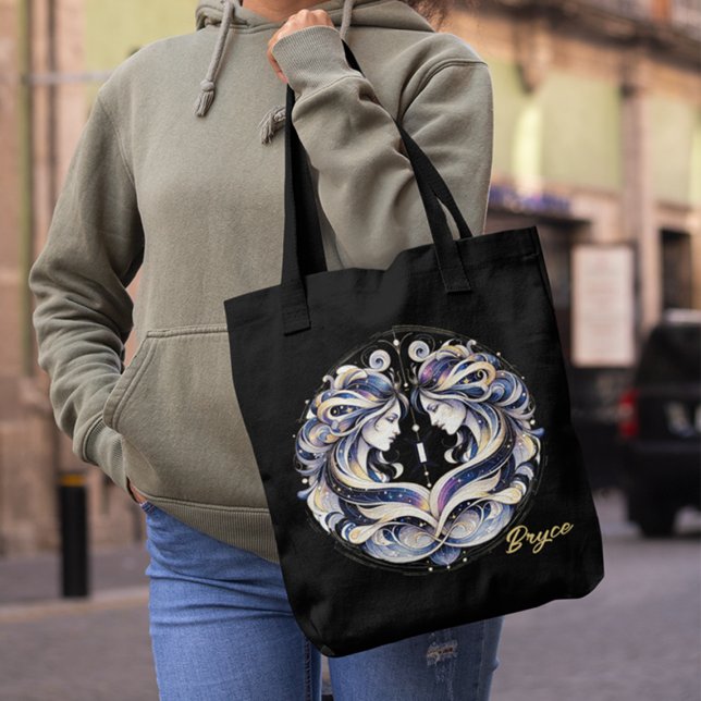 Elegant Watercolor Gemini Zodiac Black (Von Creator hochgeladen)