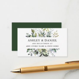 Elegant Watercolor Greenerity Wedding Registry Begleitkarte