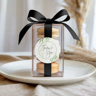 Elegant Watercolor Greenery Bridal Vielen Dank Runder Aufkleber