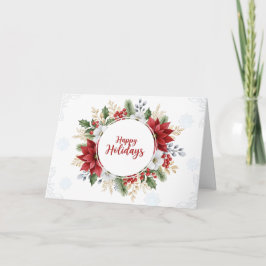Elegant Watercolor Happy Holidays Karte