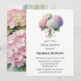 Elegant Watercolor Hydrangea Bridal Shower Einladung