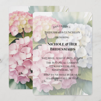 Elegant Watercolor Hydrangea Bridesmaids Luncheon Einladung