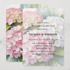 Elegant Watercolor Hydrangea Wedding Celebration Einladung