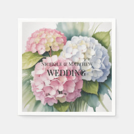 Elegant Watercolor Hydrangea Wedding Serviette
