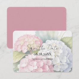 Elegant Watercolor Hydrangeas Save The Date