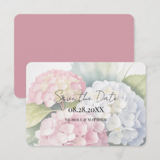 Elegant Watercolor Hydrangeas Save The Date