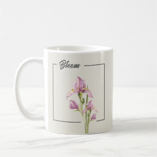 Elegant Watercolor Iris   Floral Kaffeetasse