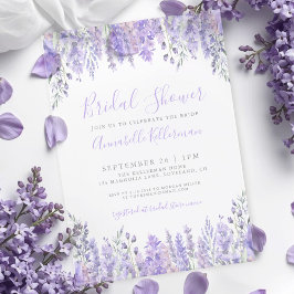 Elegant Watercolor Lavender Floral Bridal Shower Acryleinladungen