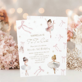 Elegant Watercolor One 3rd Birthday tutu cute Gir Einladung