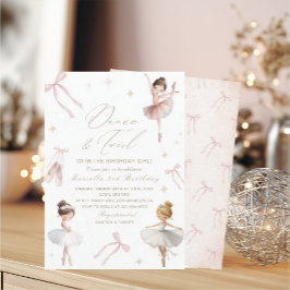 Elegant Watercolor One 3rd Birthday tutu cute Gir Einladung