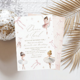 Elegant Watercolor One 4th Birthday tutu cute Gir Einladung