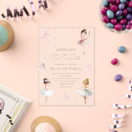 Elegant Watercolor One 5th Birthday tutu cute Gir Acryleinladungen