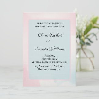 Elegant Watercolor Pastel Wedding Invitation Einladung