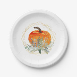 Elegant Watercolor Pumpkin Pappteller