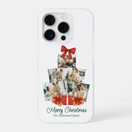 Elegant Watercolor Red Bow Family Christmas Tree iPhone 16 Pro Hülle