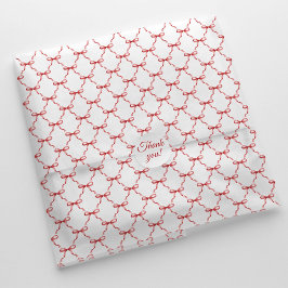 Elegant Watercolor Red Bow Trellis Pattern Seidenpapier