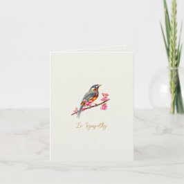 Elegant watercolor Robin bird Sympathy card Dankeskarte