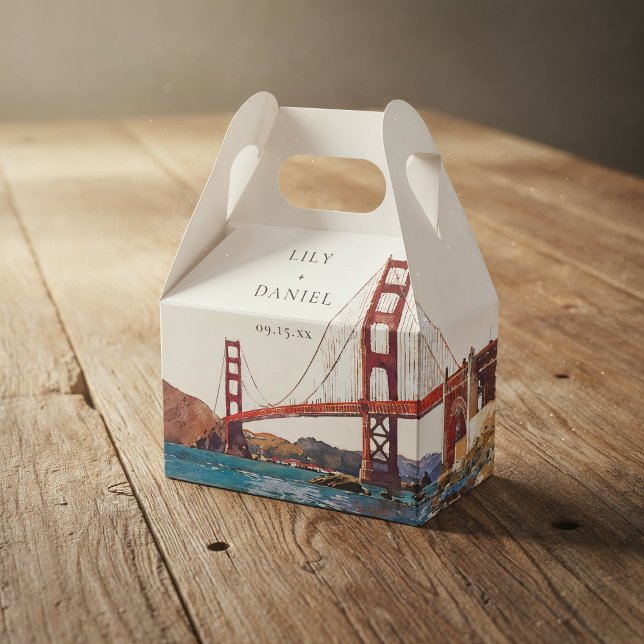 Elegant Watercolor San Francisco Wedding Geschenkschachtel (Elegant Watercolor San Francisco Wedding Favor Boxes)