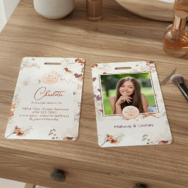 Elegant Watercolor Script Logo Photo Makeup Ausweis