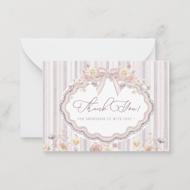 Elegant Watercolor spring wildflowerFlat Note Card Mitteilungskarte (Vorderseite)