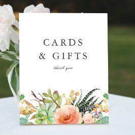 Elegant Watercolor Succulent Wedding Gifts Sign Poster