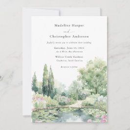 Elegant Watercolor Summer Garden Wedding Einladung