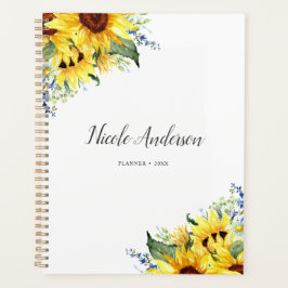 Elegant Watercolor Sunflowers Planer