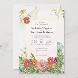 Elegant Watercolor Wildflower Garden Wedding Einladung