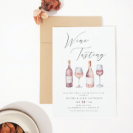 Elegant Watercolor Wine Tasting Bridal Shower Einladung