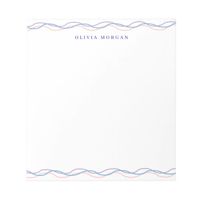 Elegant wavy border soft pastel tones notizblock (Vorderseite)