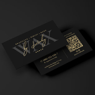 Elegant Wax Studio Waxing-Spezialistin Schwarz Visitenkarte