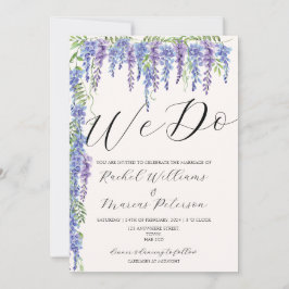 Elegant We Do Lila Wisteria Floral Wedding Einladung