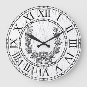 Elegant Weathered French Kreath Personalize Große Wanduhr