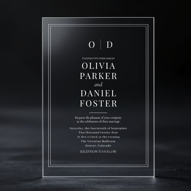 Elegant Wedding Acryleinladungen (Von Creator hochgeladen)