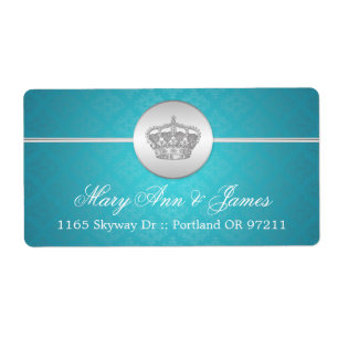 Elegant Wedding Address Royal Crown Blue