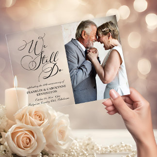 Elegant Wedding Anniversary Vow Renewal Acryleinladungen